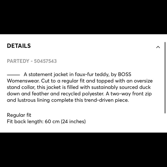 Boss Regular Fit Down Filled Teddy Jacket - Picture 8 of 9